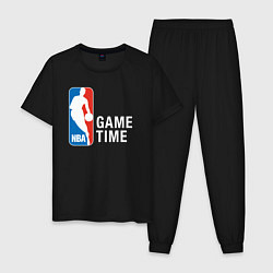 Пижама хлопковая мужская Game time, цвет: черный