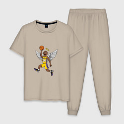 Пижама хлопковая мужская Kobe Simpson, цвет: миндальный