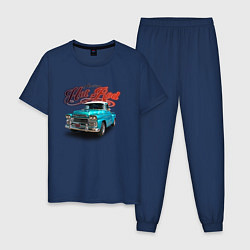 Пижама хлопковая мужская Пикап Chevrolet Apache 3100, цвет: тёмно-синий