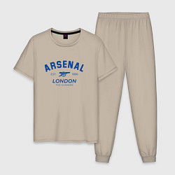 Пижама хлопковая мужская Arsenal london the gunners, цвет: миндальный