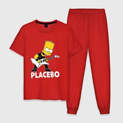 Пижама хлопковая мужская Placebo Барт Симпсон рокер, цвет: красный
