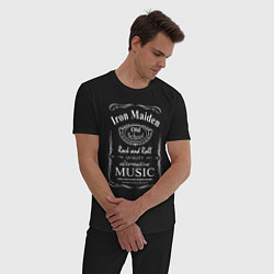 Пижама хлопковая мужская Iron Maiden в стиле Jack Daniels, цвет: черный — фото 2