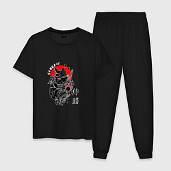 Мужская пижама Samurai cat inscription