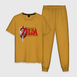 Пижама хлопковая мужская The Legend of Zelda game, цвет: горчичный