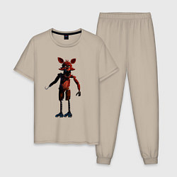 Пижама хлопковая мужская Сломанный Фокси, цвет: миндальный
