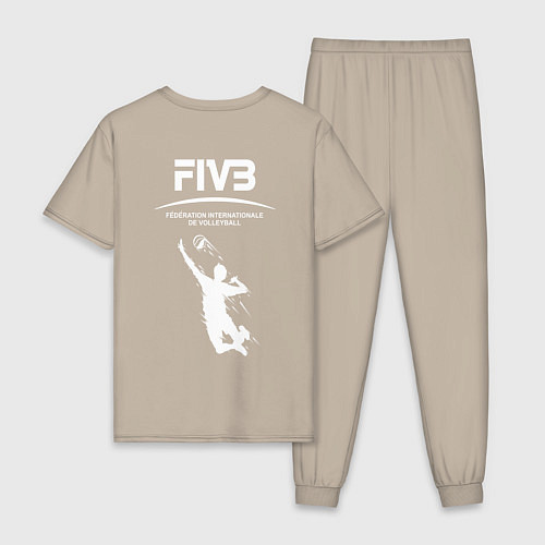 Мужская пижама Международная федерация волейбола FIVB / Миндальный – фото 2