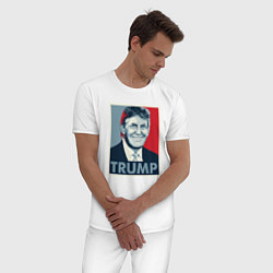 Пижама хлопковая мужская Trump, цвет: белый — фото 2