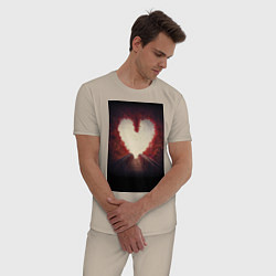 Пижама хлопковая мужская Путь к сердцу, цвет: миндальный — фото 2