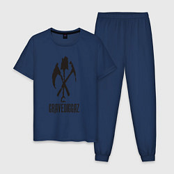 Пижама хлопковая мужская Gravediggaz style, цвет: тёмно-синий