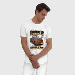 Пижама хлопковая мужская Классический хот род Ford F-1, цвет: белый — фото 2