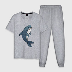 Мужская пижама Недовольная плюшевая акула