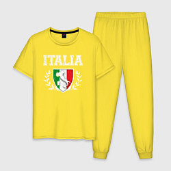 Пижама хлопковая мужская Italy map, цвет: желтый
