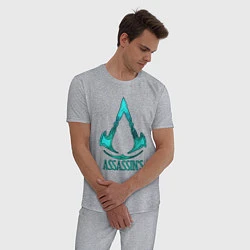 Пижама хлопковая мужская Assassins Creed art, цвет: меланж — фото 2
