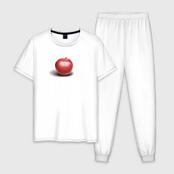 Пижама хлопковая мужская Красное яблоко, цвет: белый