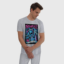 Пижама хлопковая мужская Blink 182 рок группа, цвет: меланж — фото 2