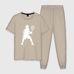 Мужская пижама Белый силуэт теннисиста