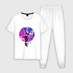Пижама хлопковая мужская Джинкс с кристаллом, цвет: белый
