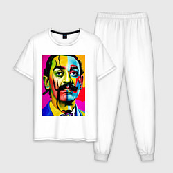 Пижама хлопковая мужская Salvador Dali, цвет: белый