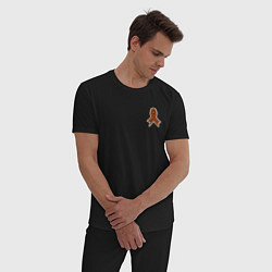Пижама хлопковая мужская Завязанная Георгиевская ленточка, цвет: черный — фото 2