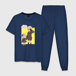 Пижама хлопковая мужская 2B and 9S, цвет: тёмно-синий