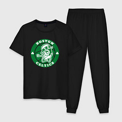 Пижама хлопковая мужская Celtics, цвет: черный