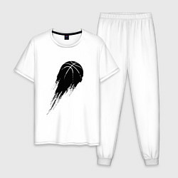Мужская пижама Черный силуэт баскетбольного мяча