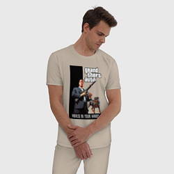 Пижама хлопковая мужская GTA Майкл де Санта, цвет: миндальный — фото 2