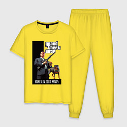 Пижама хлопковая мужская GTA Майкл де Санта, цвет: желтый