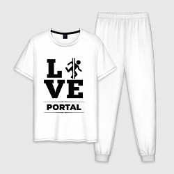 Пижама хлопковая мужская Portal love classic, цвет: белый