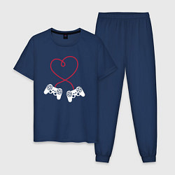 Пижама хлопковая мужская Games lovers, цвет: тёмно-синий