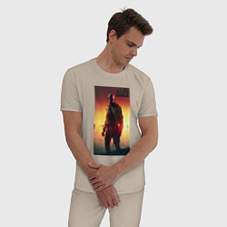 Пижама хлопковая мужская Dead island 2 zombie, цвет: миндальный — фото 2