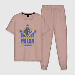Пижама хлопковая мужская Inter Milan fans club, цвет: пыльно-розовый
