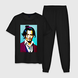 Пижама хлопковая мужская Johnny Depp - Japan style, цвет: черный