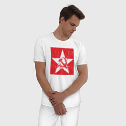 Пижама хлопковая мужская Star USSR, цвет: белый — фото 2