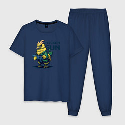 Пижама хлопковая мужская Chicken Gun рэмбо, цвет: тёмно-синий