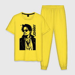 Пижама хлопковая мужская Johnny Depp - graphics, цвет: желтый