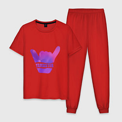 Пижама хлопковая мужская Yamaster Gradient, цвет: красный