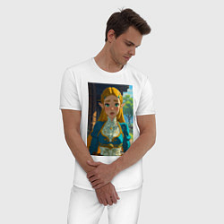 Пижама хлопковая мужская The legend of Zelda - ahegao art, цвет: белый — фото 2