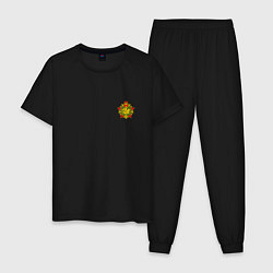 Пижама хлопковая мужская Орден отличника погранвойск - мини, цвет: черный