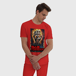 Пижама хлопковая мужская Iron evil head, цвет: красный — фото 2
