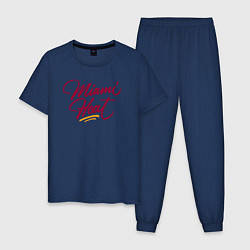 Пижама хлопковая мужская Miami Heat fan, цвет: тёмно-синий