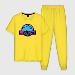 Пижама хлопковая мужская Miami Heat team, цвет: желтый