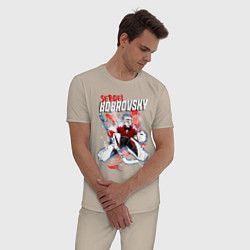 Пижама хлопковая мужская Бобровский Флорида Пантерз, цвет: миндальный — фото 2