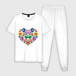 Мужская пижама Сердце цветочная любовь