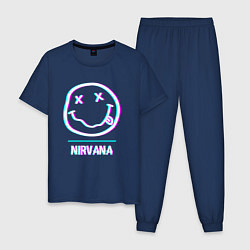 Мужская пижама Nirvana glitch rock