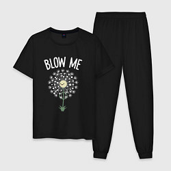 Пижама хлопковая мужская Blow me!, цвет: черный