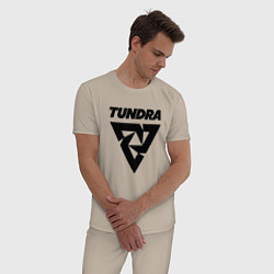 Пижама хлопковая мужская Tundra esports logo, цвет: миндальный — фото 2