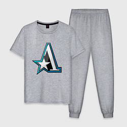Пижама хлопковая мужская Team Aster logo, цвет: меланж