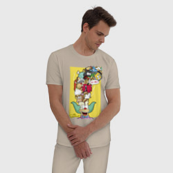 Пижама хлопковая мужская Симпсоны - Красти, цвет: миндальный — фото 2
