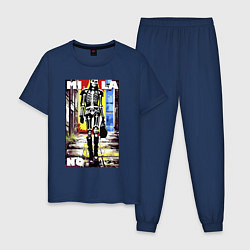 Пижама хлопковая мужская Milano - crazy model - pop art, цвет: тёмно-синий
